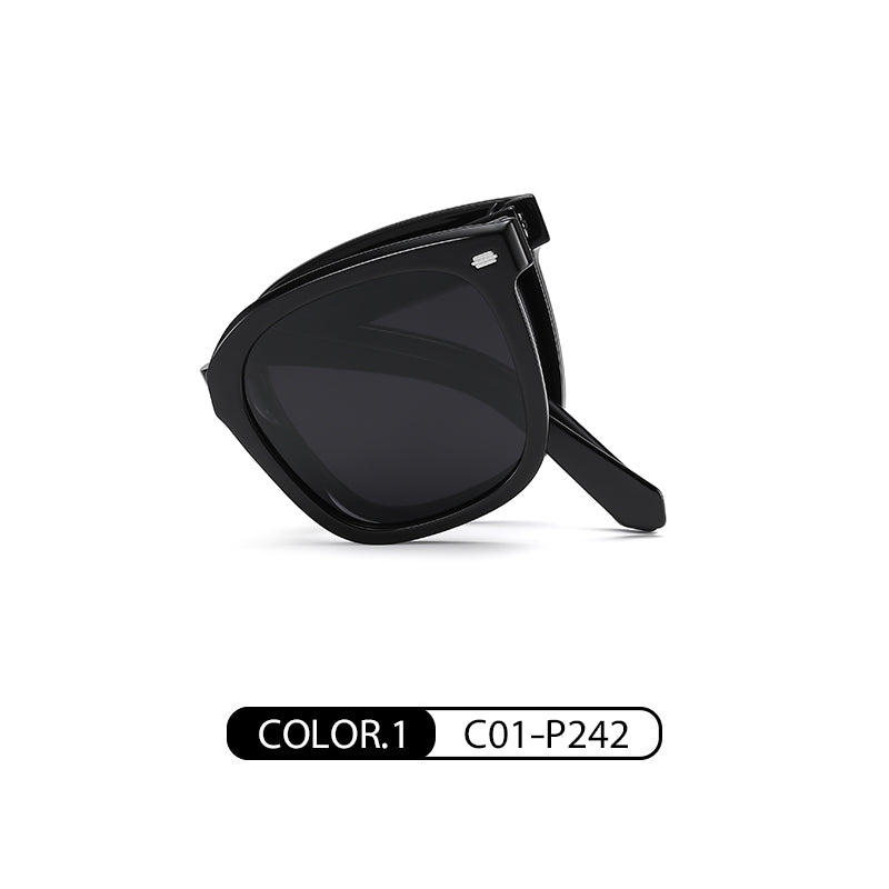 Visualmate New Arrival Oval Small Frame Folding Sunglasses UV400 Polarizing Folding Sunglasses