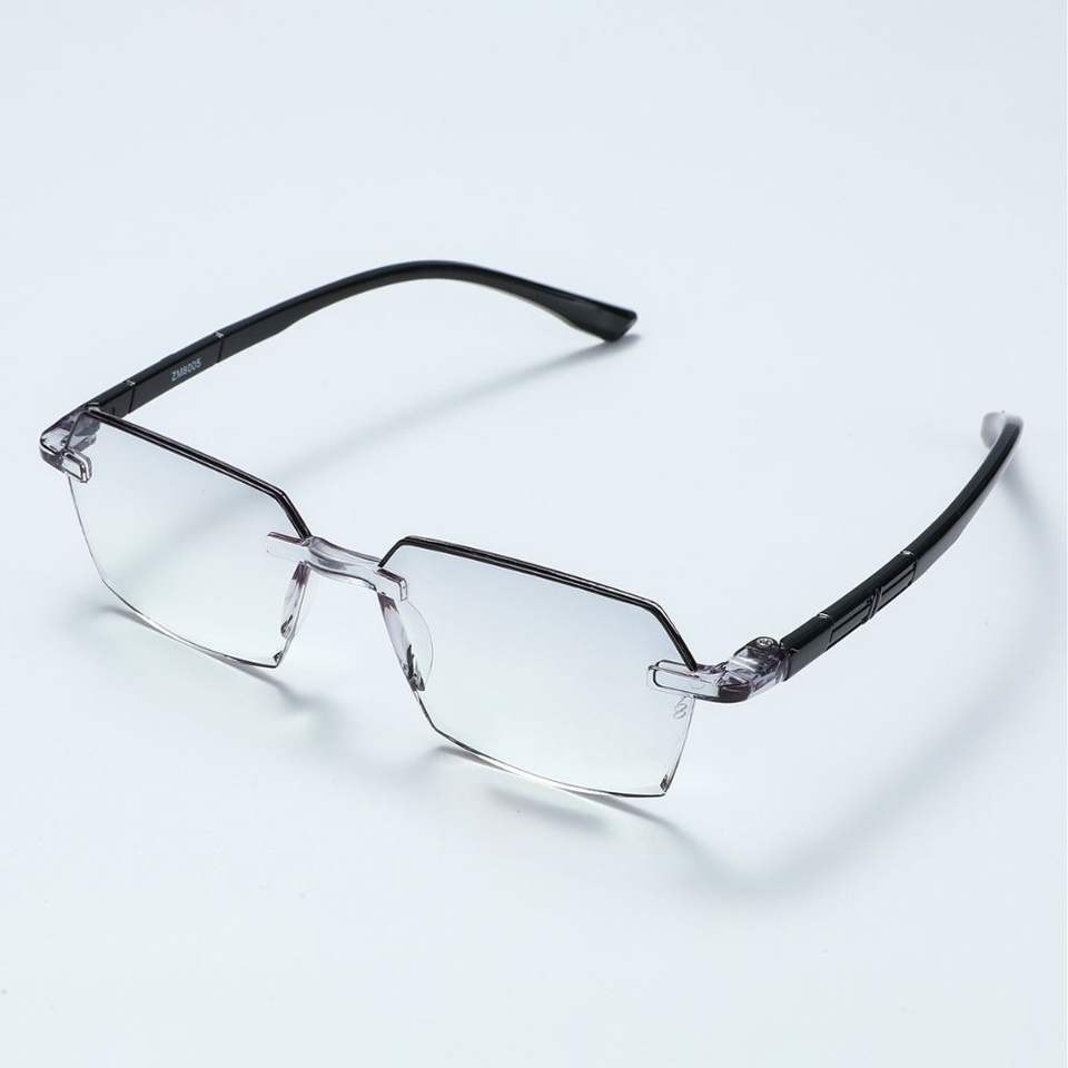 RTS Brown Frame Rimless Unisex Computer Reading Glasses with PC Blue Light Blocking Lens - Image 3