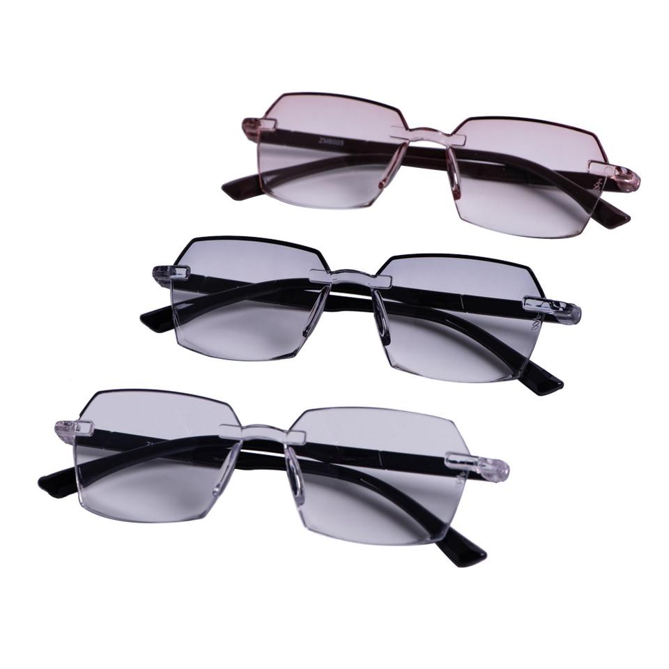 RTS Brown Frame Rimless Unisex Computer Reading Glasses with PC Blue Light Blocking Lens - Image 6