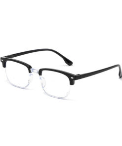 RTS Outdoor Anti-Blue Light Clubmuster Style Customizable Unisex Reader Glasses with White Lenses