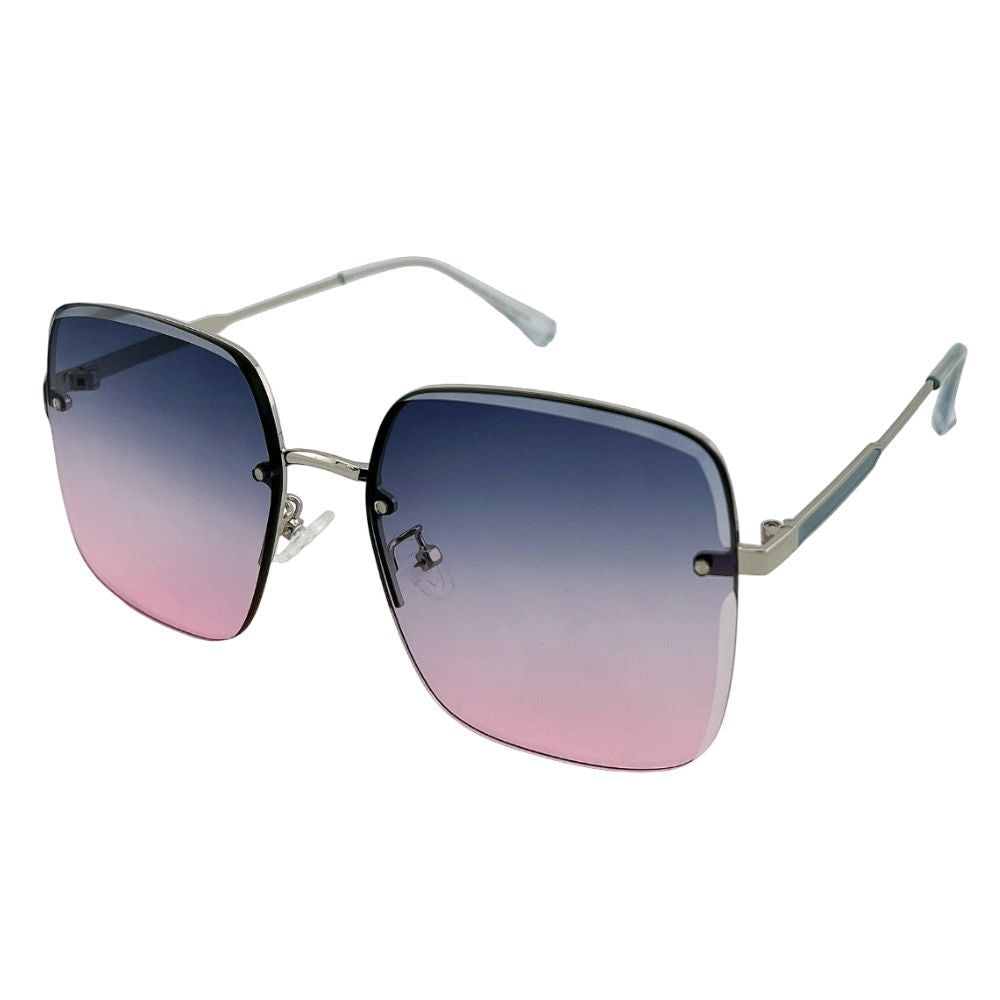 Semi-rimless Metal Sunglasses