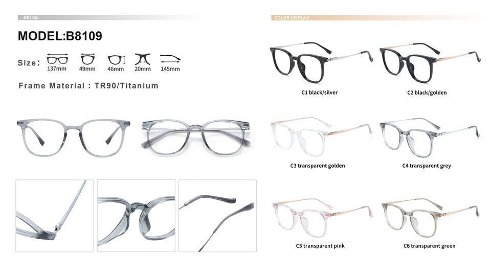 VisualMate 2024 High Quality Choice TR90 Titanium Mixed Optical Frames Women Eyeglasses Frames for Men - Image 11